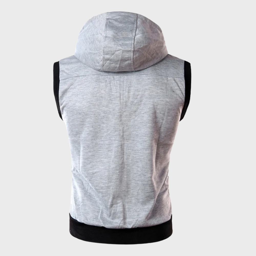 Mężczyzn Modny Bezrękawnik z Kapturem Streetwear