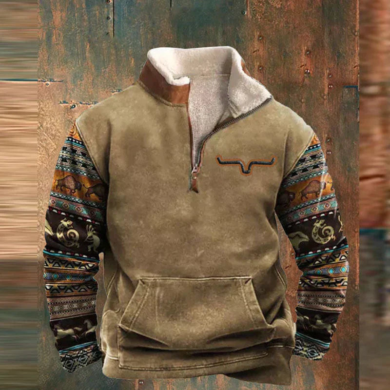 Męski Casualowy Sweter z Zamkiem – Wygodny i Nowoczesny