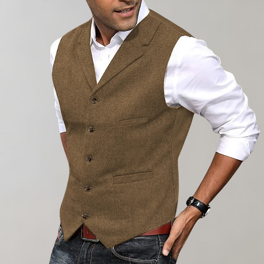 Męska Nowoczesna Kamizelka w Smart Casual Stylu