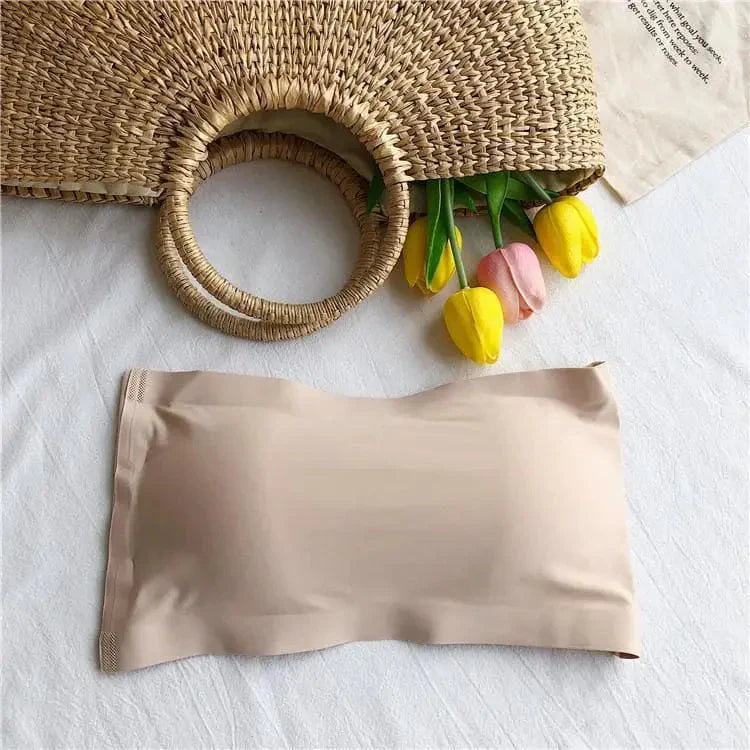 Biustonosz bandeau z paskami na plecach