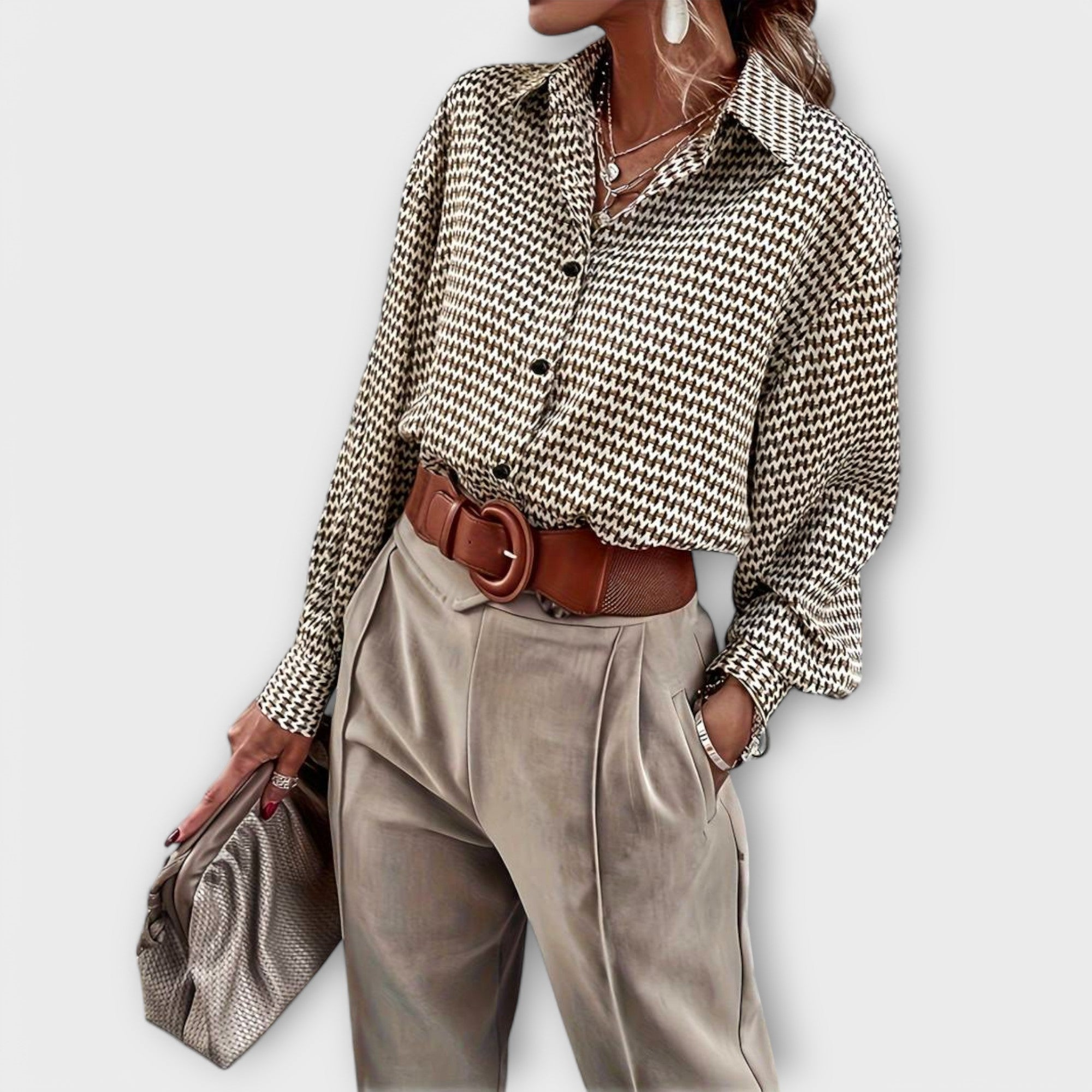 Ashley | Vintage bluzka z długim rękawem