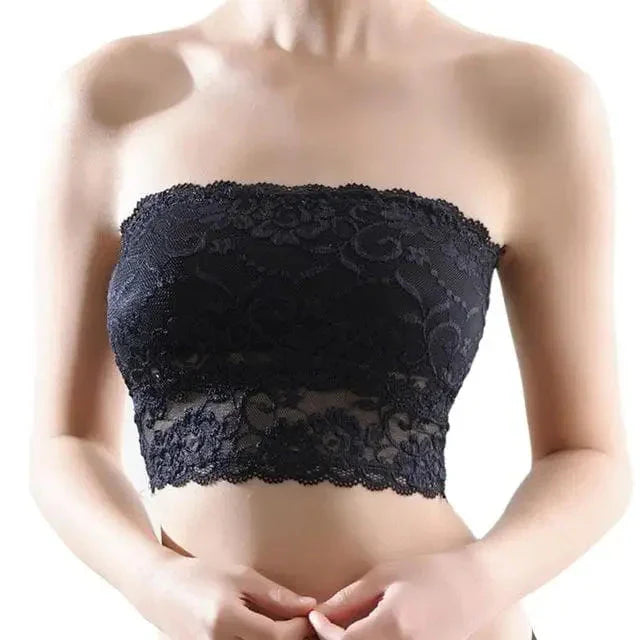 Biustonosz bandeau z transparentnym tyłem