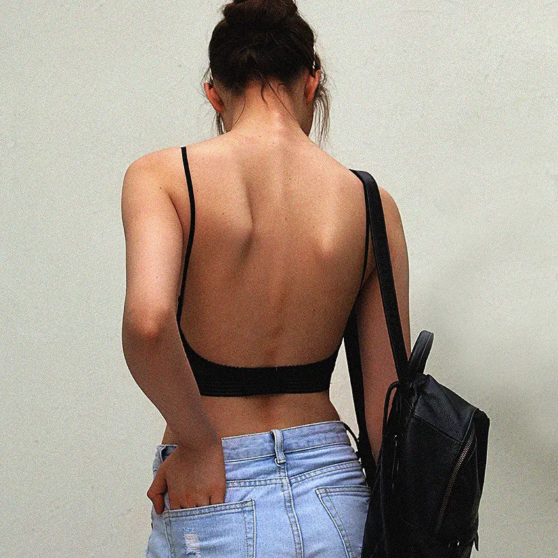 Miękki biustonosz bralette z obniżonym zapięciem