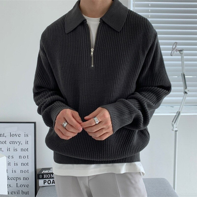 Męski Elegancki Ciepły Sweter w Uniwersalnym Stylu